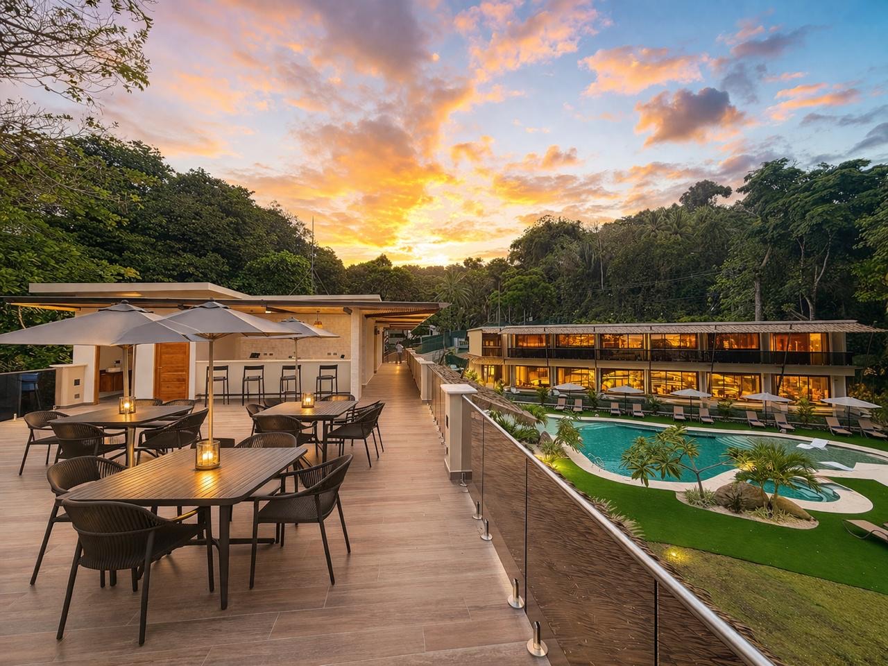 Lux Balcony Suite interior with elevated ocean views in Manuel Antonio