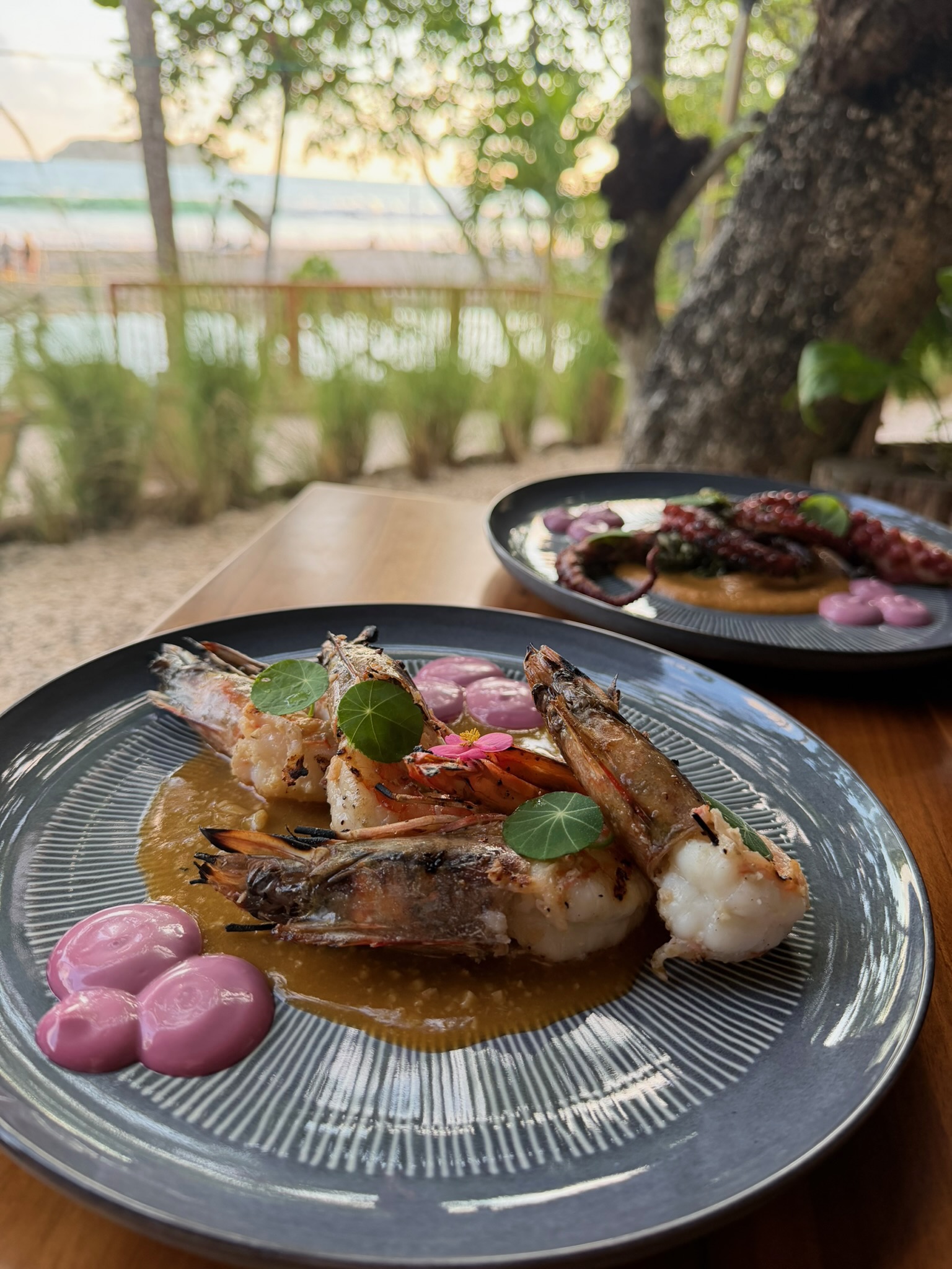 Fine dining at Yemaya Restaurant — grilled Pacific seafood